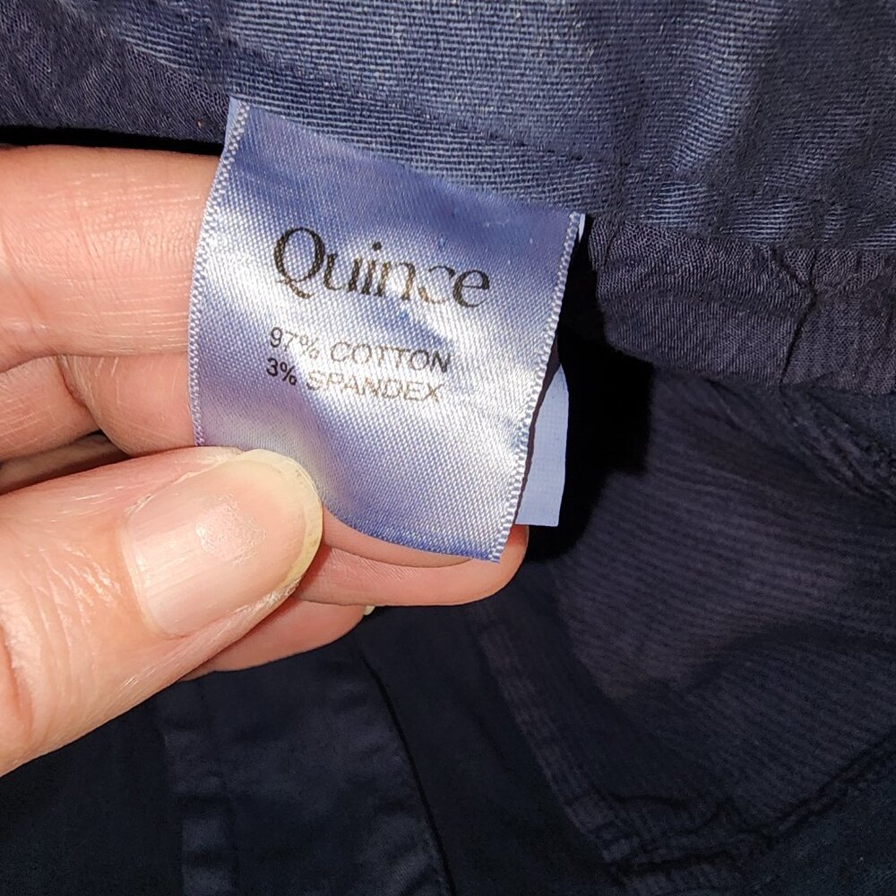 Quince Stretch Cotton Twill Girlfriend Chino Pants NWT Navy Size 24 - Picture 7 of 8